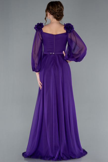 Violette Abendkleid Chiffon Lang ABU4130