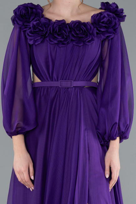 Violette Abendkleid Chiffon Lang ABU4130