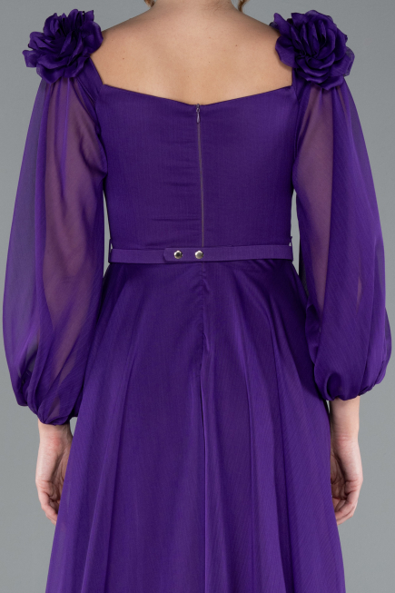 Violette Abendkleid Chiffon Lang ABU4130