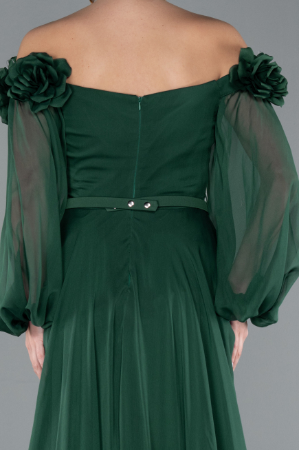 Smaragdgrün Abendkleid Chiffon Lang ABU4130