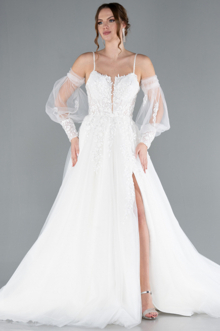 Hochzeitskleider Lang Weiß ABG114