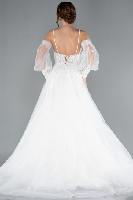 Hochzeitskleider Lang Weiß ABG114