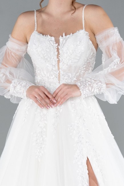 Hochzeitskleider Lang Weiß ABG114
