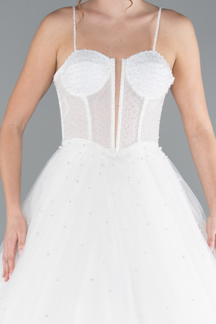 Hochzeitskleider Lang Weiß ABG037