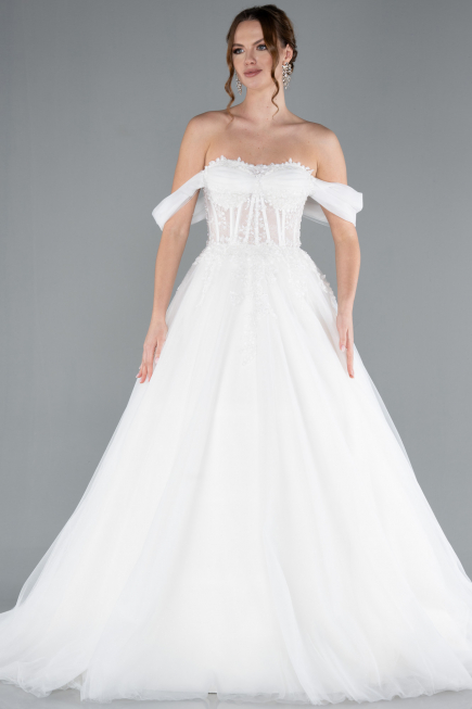 Hochzeitskleider Lang Weiß ABG088