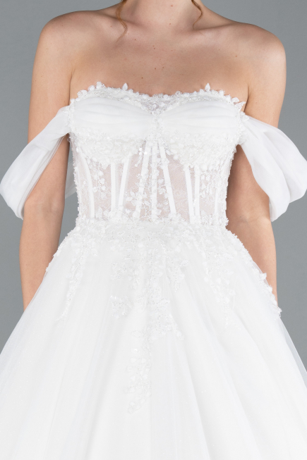 Hochzeitskleider Lang Weiß ABG088