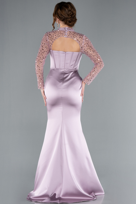 Abendkleid Lang Satin Lavendel hell ABU4765