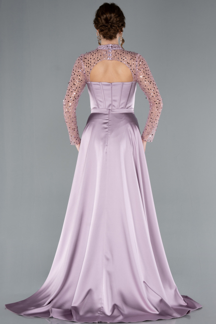 Abendkleid Lang Satin Lavendel hell ABU4765