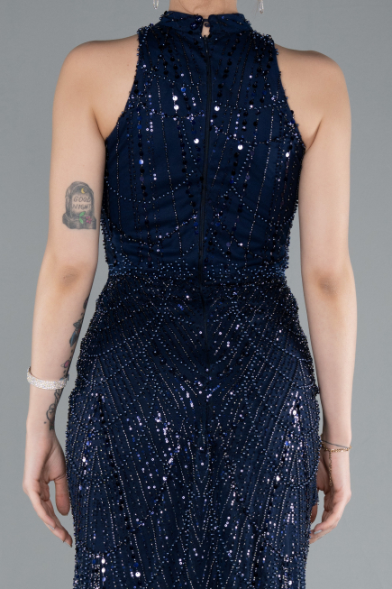 Abendkleid Lang Marineblau ABU4791