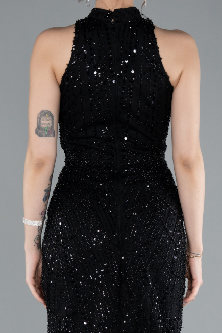 Abendkleid Lang Schwarz ABU4791
