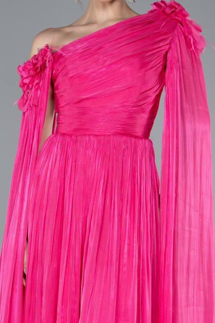 Abendkleid Lang Chiffon Fuchsie ABU4809