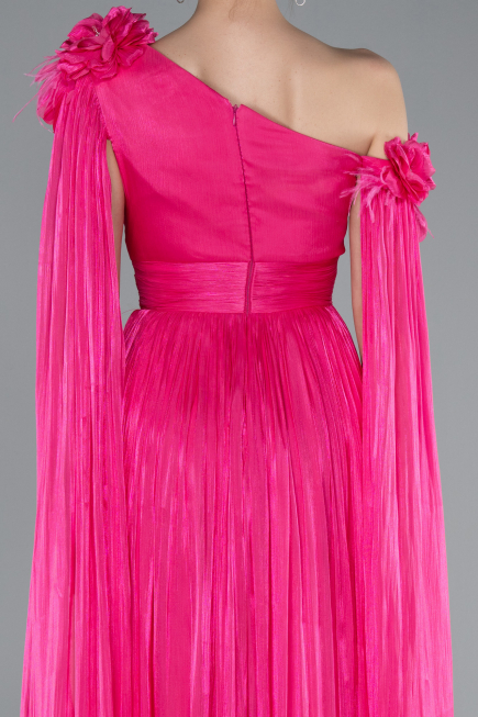 Abendkleid Lang Chiffon Fuchsie ABU4809