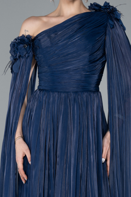 Abendkleid Lang Chiffon Marineblau ABU4809