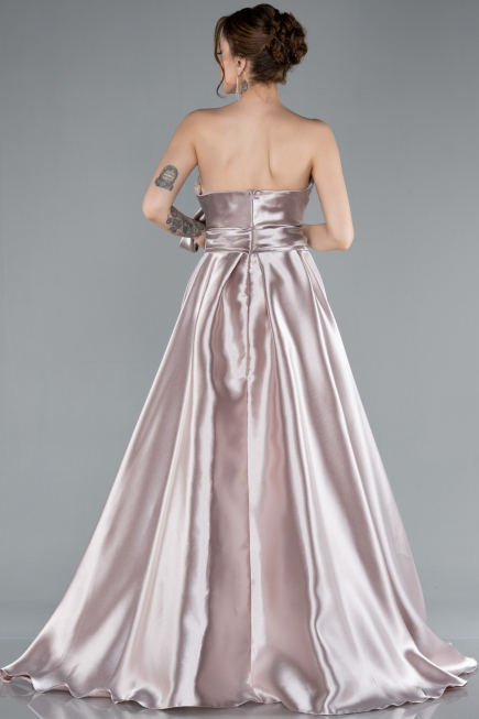 Abendkleid Lang Satin Lavendel hell ABU4774