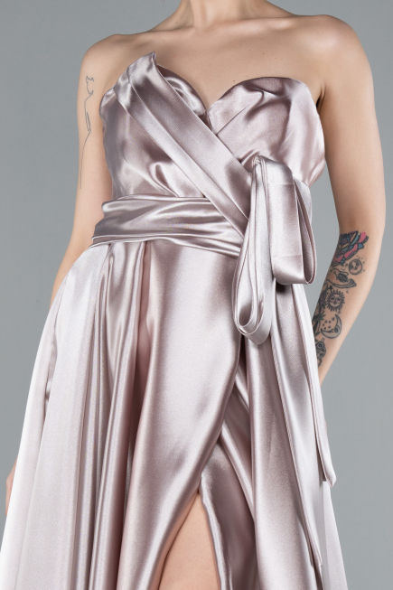 Abendkleid Lang Satin Lavendel hell ABU4774