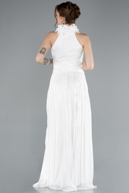 Abendkleid Lang Chiffon Weiß ABU4811