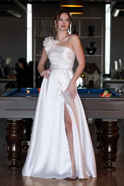 Abendkleid Lang Weiß ABU4782