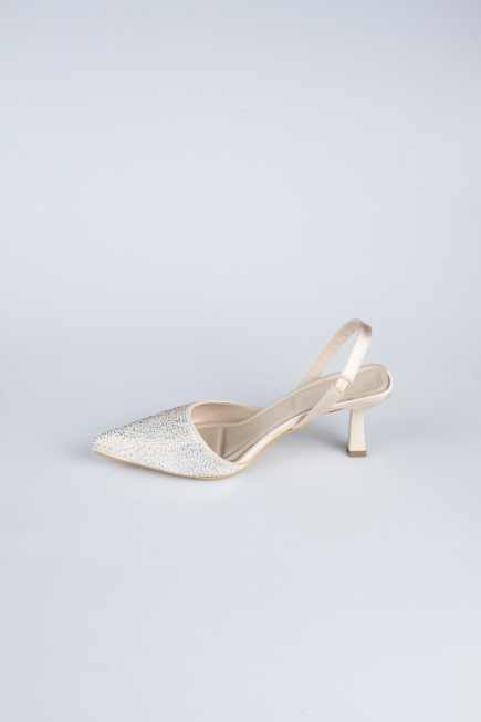 Stiletto Steinbesetzt Beige AB1127