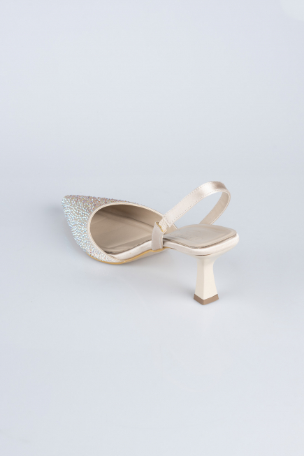 Stiletto Steinbesetzt Beige AB1127