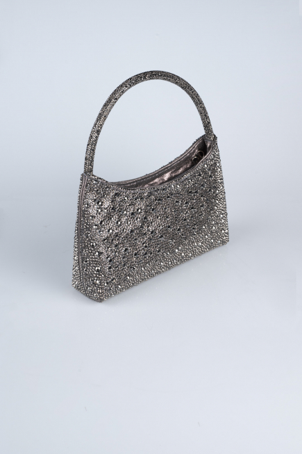 Platin Abendtasche Steinbesetzt VT915