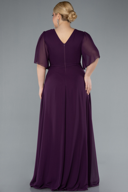 Abendgarderobe in Großen Größen Lang Chiffon Violette ABU4794