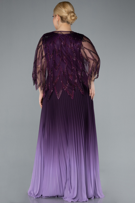 Violette Abendkleid İn Übergröße Chiffon Lang ABU4633