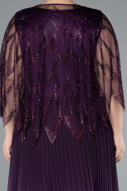Violette Abendkleid İn Übergröße Chiffon Lang ABU4633