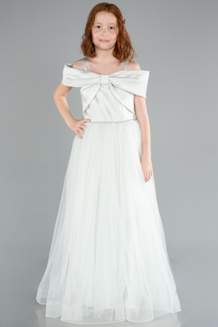 Abendkleid für Kinder Lang Minzgrün ABU4826