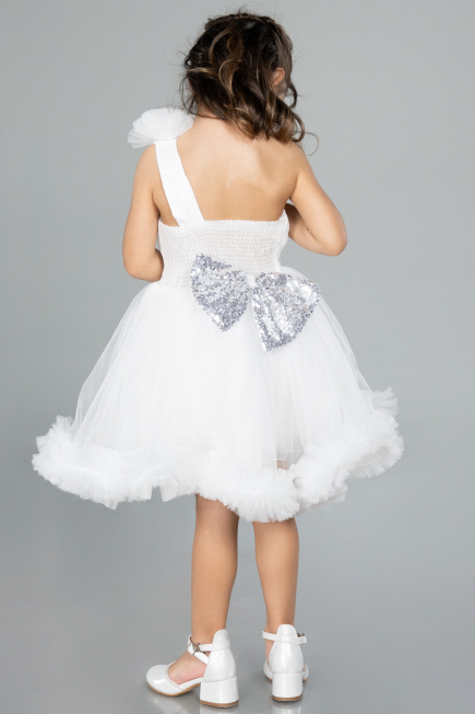 Abendkleid für Kinder Kurz Weiß ABK2065