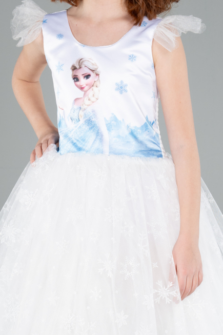 Abendkleid für Kinder Lang Weiß ABU4238