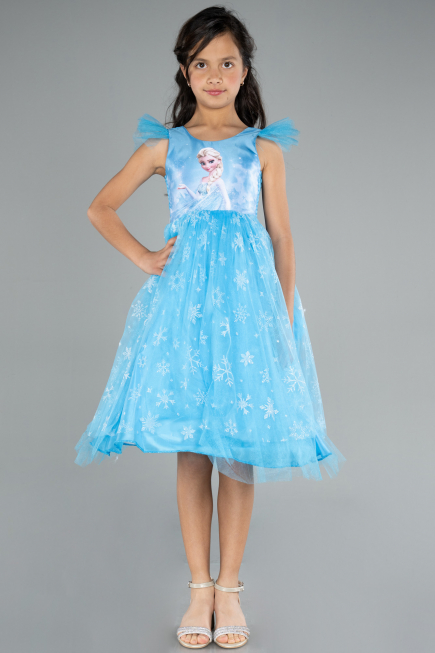 Abendkleid für Kinder Lang Blau ABU4238