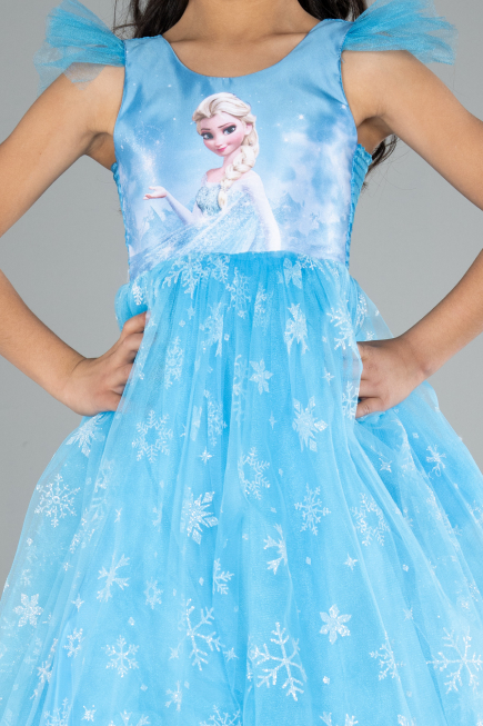 Abendkleid für Kinder Lang Blau ABU4238