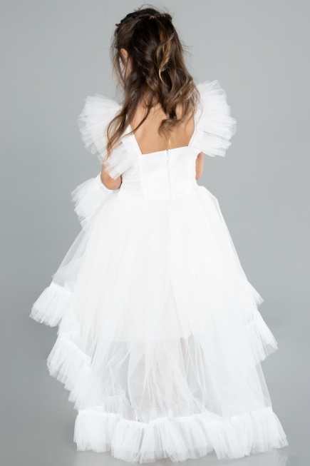 Abendkleid für Kinder Lang Weiß ABU4239