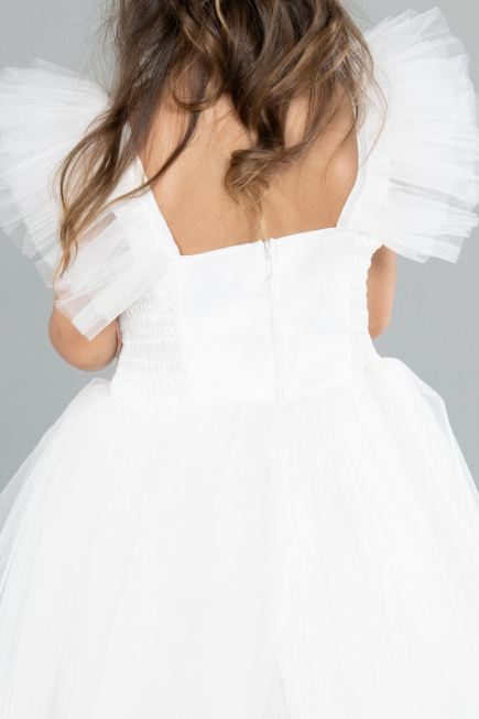 Abendkleid für Kinder Lang Weiß ABU4239