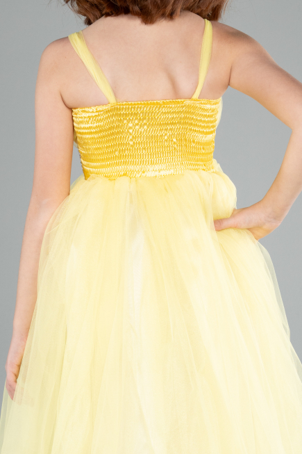 Gelb Abendkleid Für Kinder Lang ABU3031