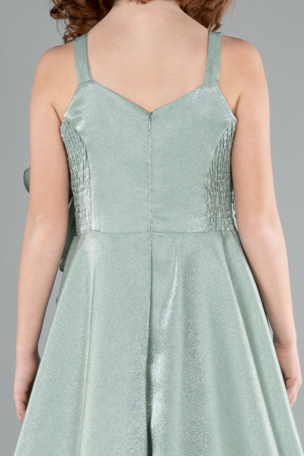 Abendkleid für Kinder Lang Satin Minzgrün ABU4831