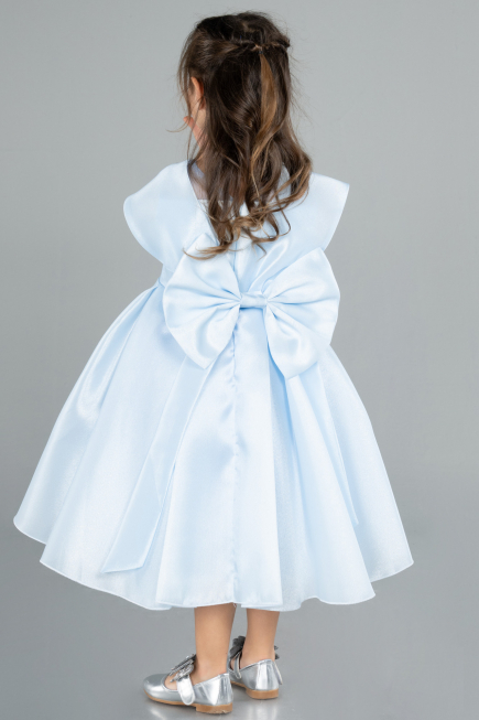 Abendkleid für Kinder Vorne Kurz-Hinten Lang Eisblau ABO113