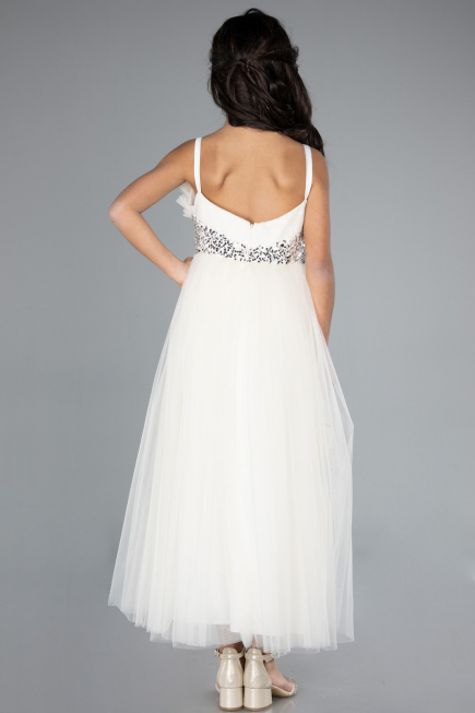 Abendkleid für Kinder Lang Weiß ABU4830