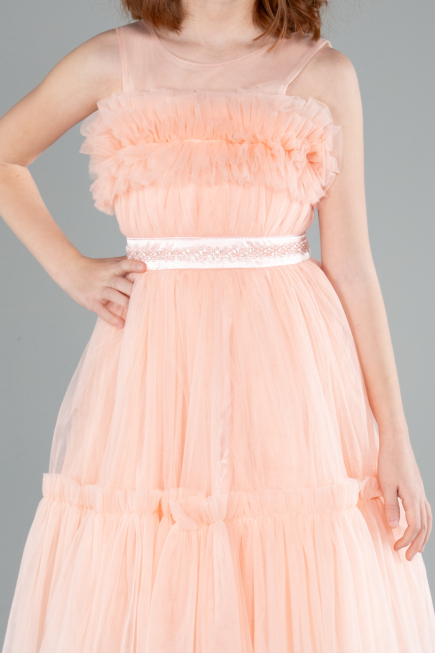 Abendkleid für Kinder Lang Lachs ABU4221