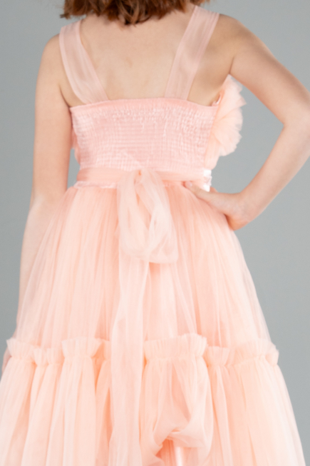 Abendkleid für Kinder Lang Lachs ABU4221