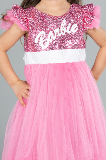 Abendkleid für Kinder Lang Rosa ABU4033