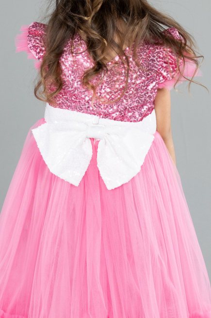 Abendkleid für Kinder Lang Rosa ABU4033