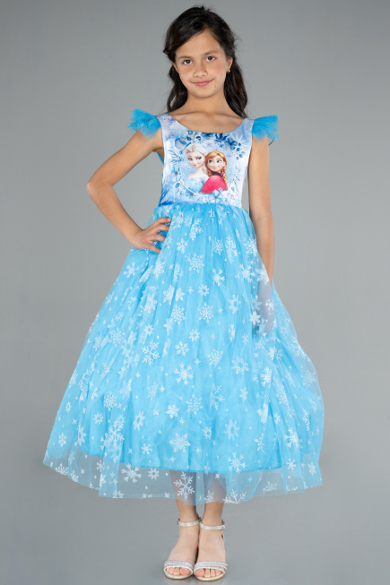 Abendkleid für Kinder Lang Blau ABU4237