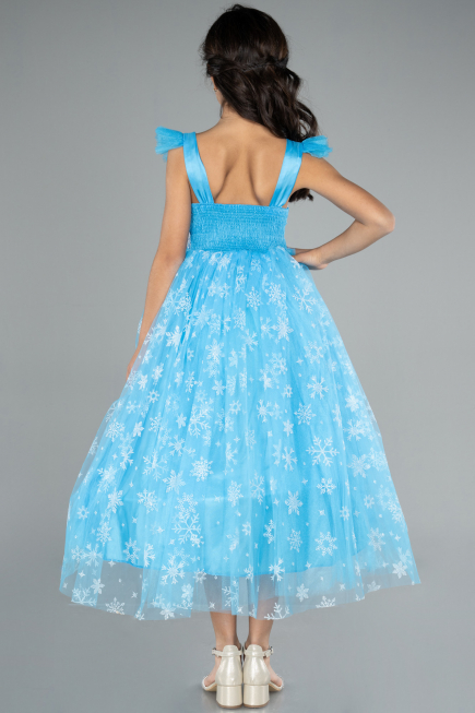 Abendkleid für Kinder Lang Blau ABU4237