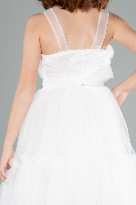 Abendkleid für Kinder Lang Weiß ABU4221