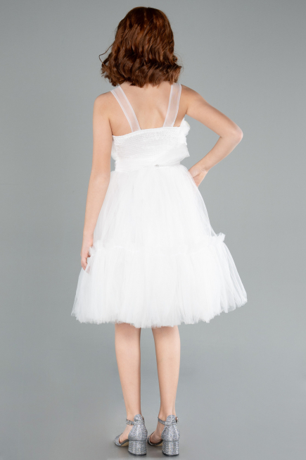 Abendkleid für Kinder Lang Weiß ABU4221