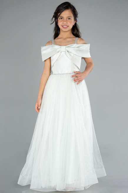 Abendkleid für Kinder Lang Minzgrün ABU4826