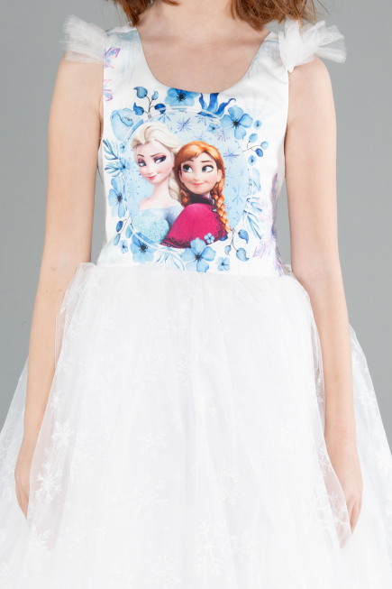 Abendkleid für Kinder Lang Weiß ABU4237