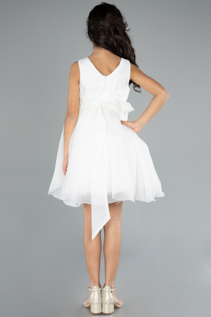 Abendkleid für Kinder Kurz Weiß ABK2158