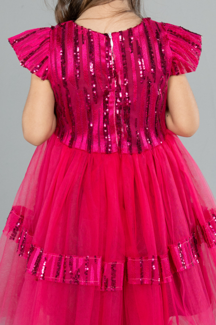 Abendkleid für Kinder Midi Fuchsie ABK2301
